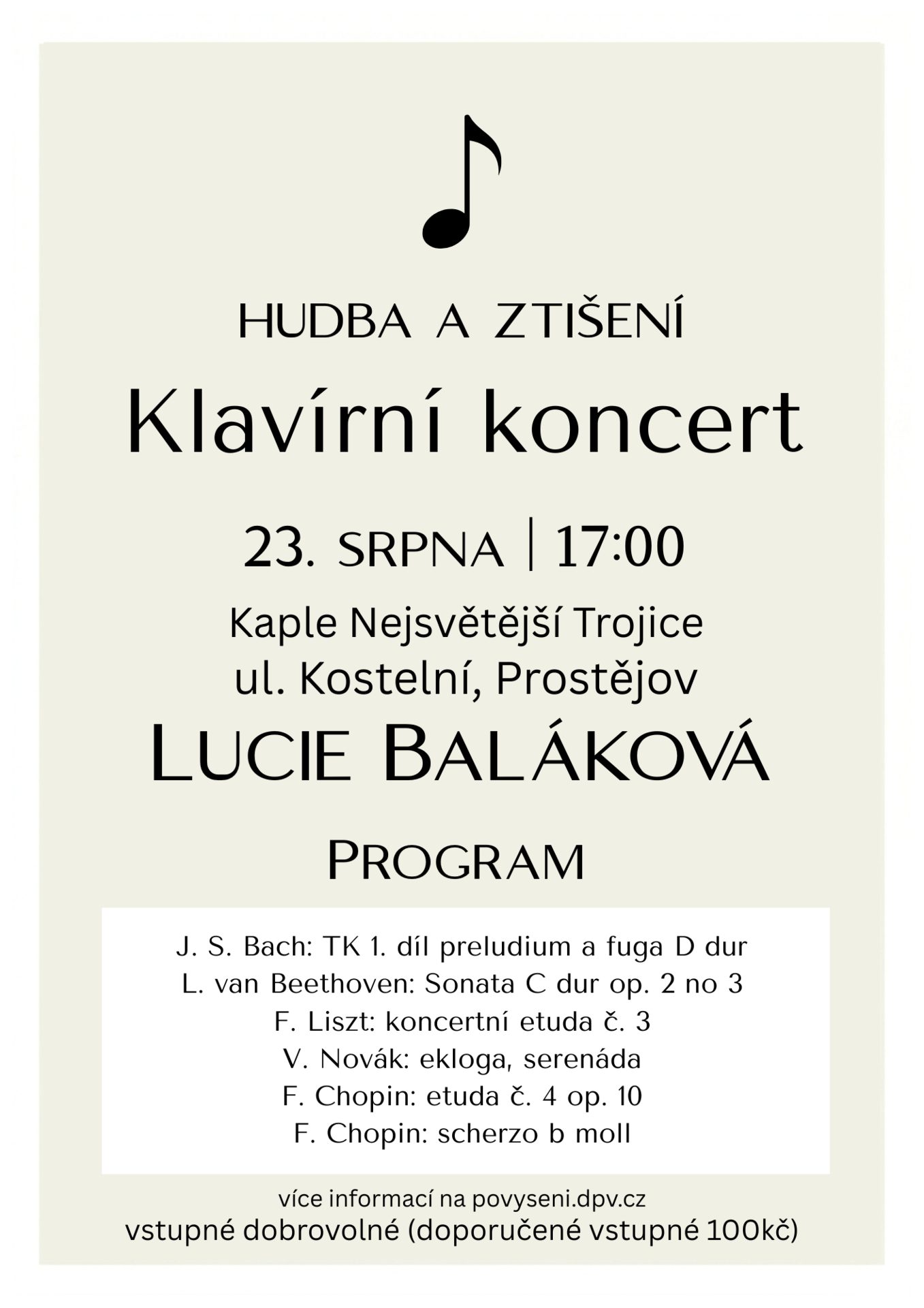 Klavírní koncert Lucie Balákové