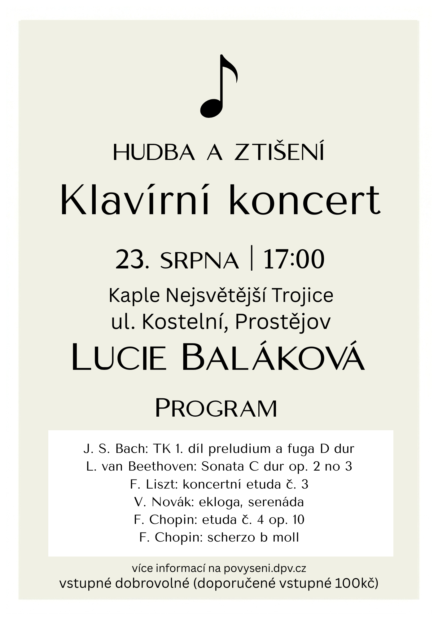 Klavírní koncert Lucie Balákové